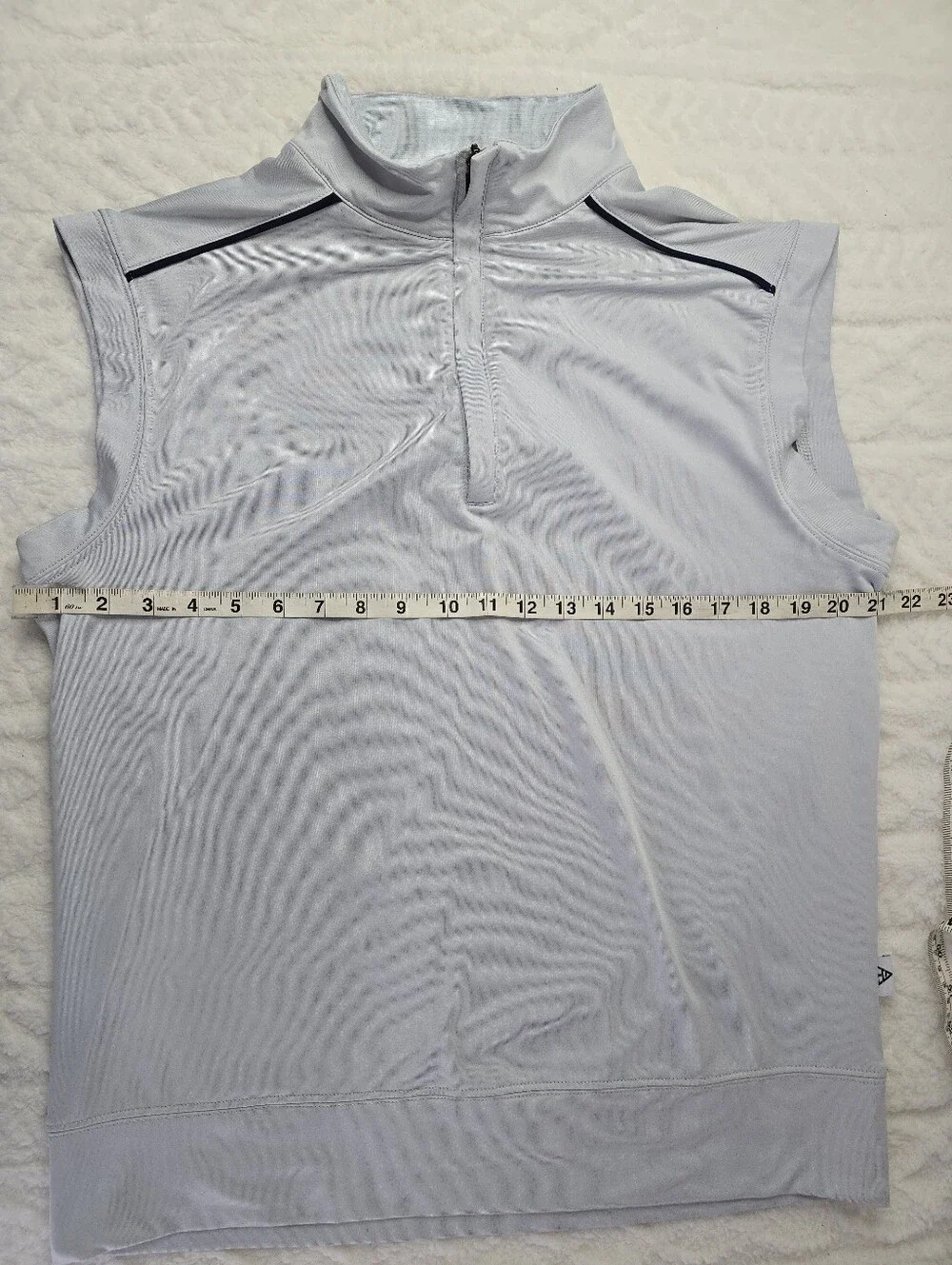 Maelreg Performance Golf Vest Light Blue Quarter Zip Mock Neck Athletic S